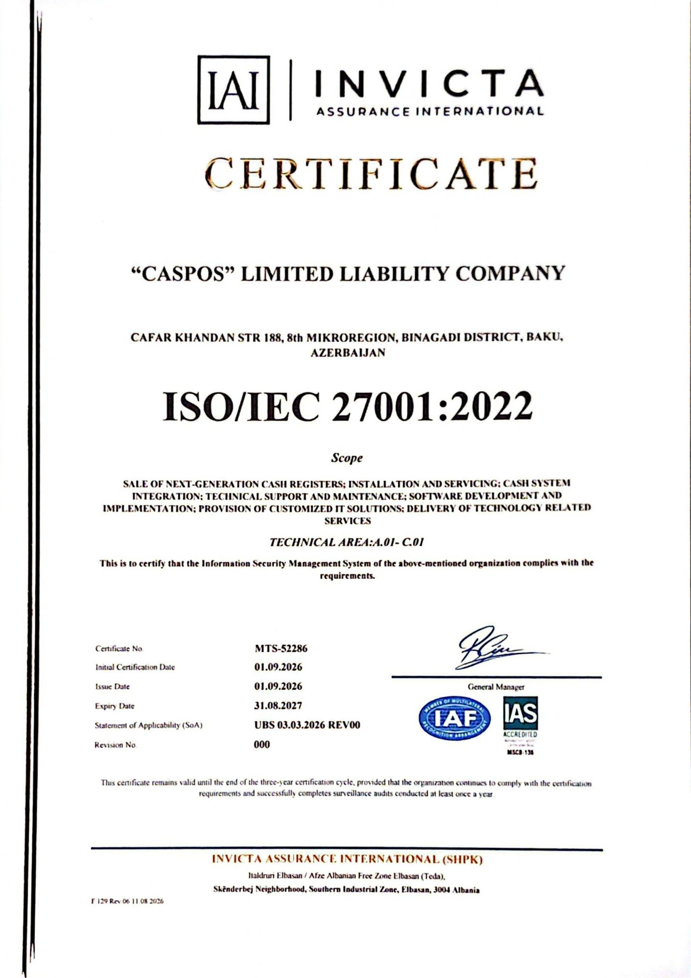 ISO/IEC 27001:2022 — İnformasiya Təhlükəsizliyi